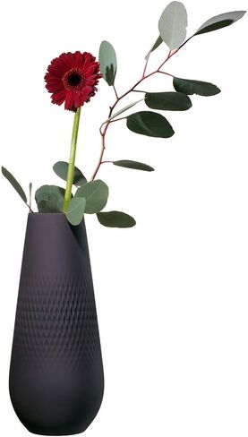 Villeroy & Boch Collier Noir Tall Vase : Carre, 4.5 in, Black in Saudi Arabia