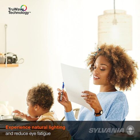 لمبة الإضاءة سيلفانيا LED TruWave Natural Series A19، ما يعادل 40 وات، كفاءة 5.5 وات، قابلة للتعتيم، 450 لومن، متجمد 2700 ك، أبيض ناعم - 6 عبوات (40816) in Saudi Arabia