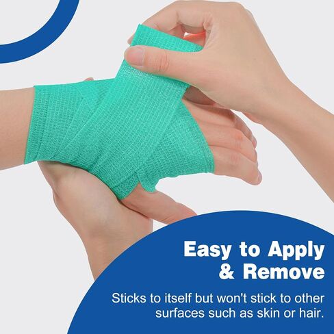 AZEN 8 Pack Self Adhesive Bandage Wrap, 2" X 5 Yards Elastic Cohesive Bandage Wrap, Skin Color Athletic Tape, Vet Wrap, Ankle Tape, Tattoo Grip Tape Wrap in Kuwait