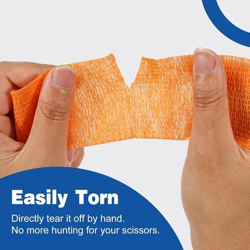 AZEN 8 Pack Self Adhesive Bandage Wrap, 2" X 5 Yards Elastic Cohesive Bandage Wrap, Skin Color Athletic Tape, Vet Wrap, Ankle Tape, Tattoo Grip Tape Wrap in Kuwait