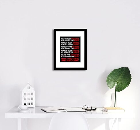 Wieco Art Think Quotes Wall Art Inspirational Canvas Print Motivation Classroom Decor With Black Frame and Real Glass for Home Office Wall Decoration in Kuwait