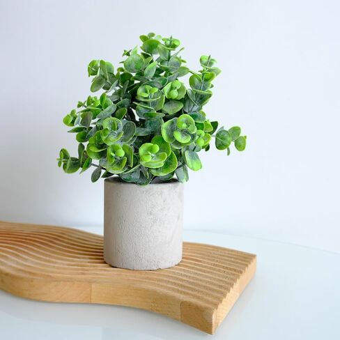 Fake Plants 2 Packs Artificial Eucalyptus Plants for Indoor Mini Artificial Potted Plants for Home Bathroom Office Decor in Saudi Arabia