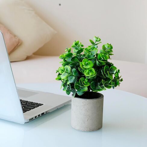 Fake Plants 2 Packs Artificial Eucalyptus Plants for Indoor Mini Artificial Potted Plants for Home Bathroom Office Decor in Saudi Arabia