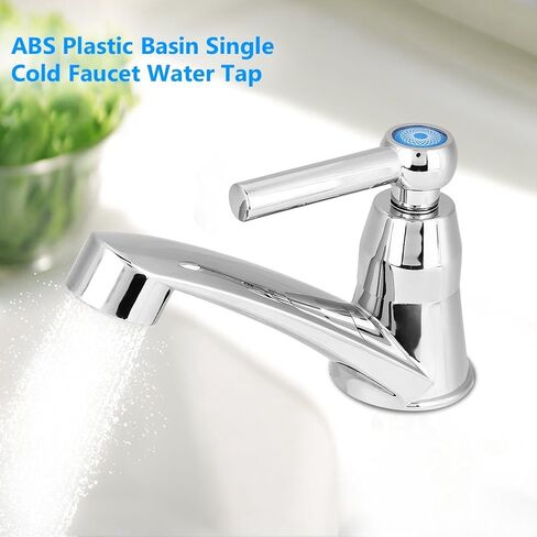 Cold Water Faucet, Waterfall Spout Faucet, Bathroom Sink Faucet Centerset with Drain Assembly, Single Water Tap Bathroom Basin Kitchen Sink Accessories(One Word G1/2) in Saudi Arabia