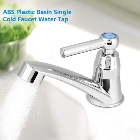 Cold Water Faucet, Waterfall Spout Faucet, Bathroom Sink Faucet Centerset with Drain Assembly, Single Water Tap Bathroom Basin Kitchen Sink Accessories(One Word G1/2) in Saudi Arabia