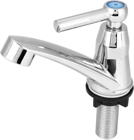 Cold Water Faucet, Waterfall Spout Faucet, Bathroom Sink Faucet Centerset with Drain Assembly, Single Water Tap Bathroom Basin Kitchen Sink Accessories(One Word G1/2) in Saudi Arabia