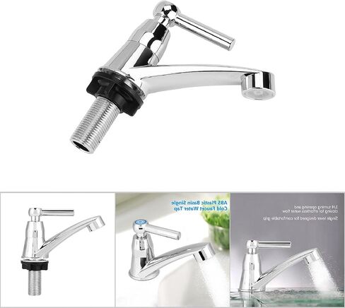 Cold Water Faucet, Waterfall Spout Faucet, Bathroom Sink Faucet Centerset with Drain Assembly, Single Water Tap Bathroom Basin Kitchen Sink Accessories(One Word G1/2) in Saudi Arabia