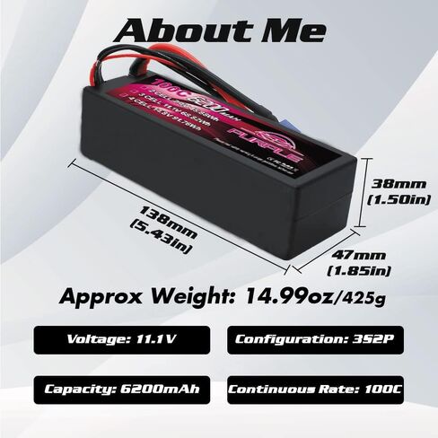 بطارية ليبو CNHL 6200 مللي أمبير في الساعة 2S 100C 7.4 فولت مع قابس Deans T لسيارة RC والقارب تروجي (عبوتان) in Kuwait