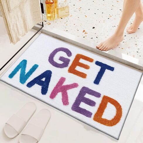 UKELER Funny FUK Bathroom Rug Soft Microfiber Bathroom Floor Mat Non-Slip Machine Washable Bath Rug for Shower 35.4''x23.6'' in Saudi Arabia