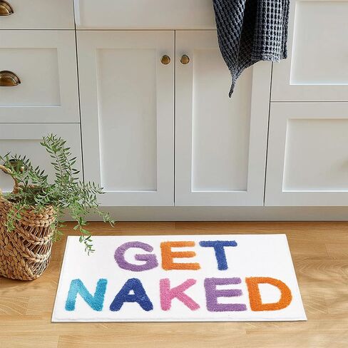 UKELER Funny FUK Bathroom Rug Soft Microfiber Bathroom Floor Mat Non-Slip Machine Washable Bath Rug for Shower 35.4''x23.6'' in Saudi Arabia