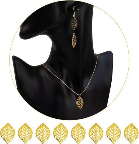 AUEAR, Hollow Leaf Charms Pendants Metal Leaf Crafts Pendant Leaves Charm Ornaments for Jewelry Making Bracelets DIY Craft Accessories in Saudi Arabia