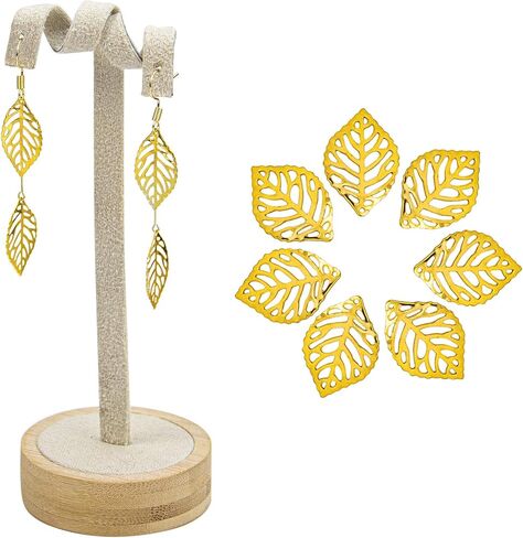 AUEAR, Hollow Leaf Charms Pendants Metal Leaf Crafts Pendant Leaves Charm Ornaments for Jewelry Making Bracelets DIY Craft Accessories in Saudi Arabia