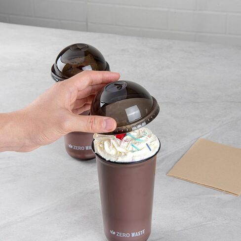 LIDS ONLY: Zero Waste 3.5 x 3.5 Inch Plastic Lids, 100 Disposable Flat Lids - Cups Sold Separately, Commercially Compostable, Black PLA Plastic Lids, Fits 12,16, And 24 Ounce Cups - Restaurantware in Saudi Arabia