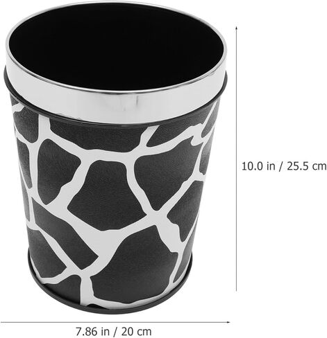 سلة قمامة مستديرة فاخرة مع غطاء، سلة مهملات المكتب، سلة مهملات الحمام، دلو ورقي صغير للمنزل (طباعة بقرة) in Kuwait