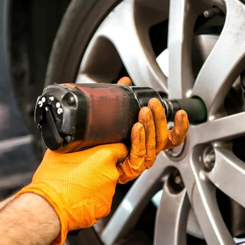 قفازات ForPro شديدة التحمل من النتريل للاستعمال مرة واحدة، برتقالية، 8 مل، درجة صناعية، مقبض ماسي مرتفع، خالية من اللاتكس، عدد 100 in Kuwait