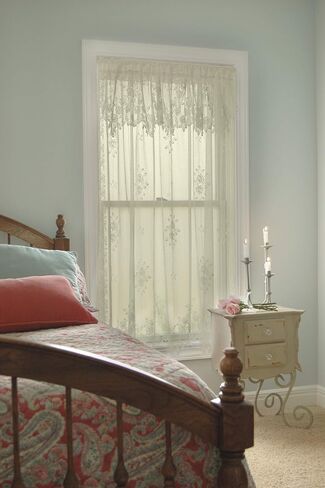 Heritage Lace Tea Rose 60-Inch Wide by 17-Inch Drop Valance, White in Saudi Arabia
