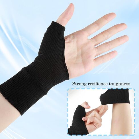 Sibba Thumb Arthritis Compression Gloves Breathable Wrist Support Brace Relieve Joints Hand Pads Elastic Fingerless Glove Flexible Sport Pading Fit Thumb Aching, Women, Men (Black) in Saudi Arabia