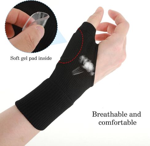 Sibba Thumb Arthritis Compression Gloves Breathable Wrist Support Brace Relieve Joints Hand Pads Elastic Fingerless Glove Flexible Sport Pading Fit Thumb Aching, Women, Men (Black) in Saudi Arabia