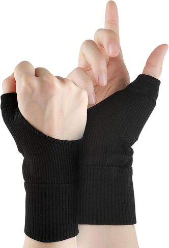 Sibba Thumb Arthritis Compression Gloves Breathable Wrist Support Brace Relieve Joints Hand Pads Elastic Fingerless Glove Flexible Sport Pading Fit Thumb Aching, Women, Men (Black) in Saudi Arabia