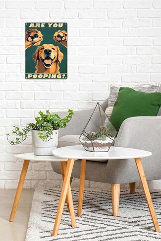 Metal Sign Golden Retriever Are You Pooping Sign Vintage Funny Sign Retro Aluminum Tin Signs for Home Farm Garden Bar Bathroom Kitchen 8x12 Inches(169) in Saudi Arabia