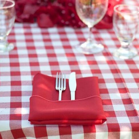 MYMENU Plastic Tablecloth Disposable Checkered Table Cover Extra Thick 54" x 108" Rectangle Table cloth for Indoor or Outdoor Parties Birthdays Weddings Christmas Fiestas (Orange&White, 2 Pack) in Saudi Arabia