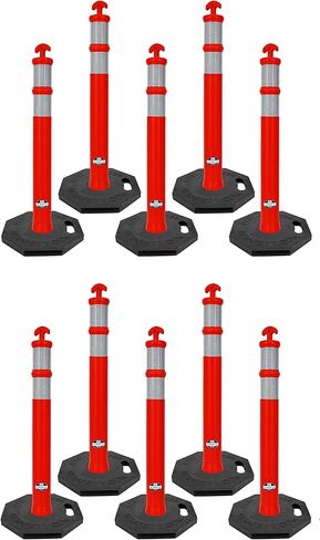 قاعدة مطاطية مثمنة بوزن 12 رطلًا لعمود التحديد المحمول، قاعدة فقط، مجموعة مكونة من 10 قطع - أسود in Kuwait