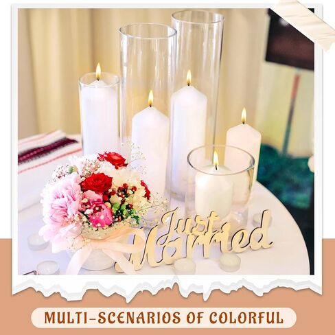 MTLEE Set of 60 White Pillar Candles Bulk 2 x 3, 2 x 5, 2 x 8 in Large Unscented Candle Tall Decorative Emergency Candles Big Cotton Wick Candle for Wedding Home Restaurant Spa Church Decoration in Saudi Arabia