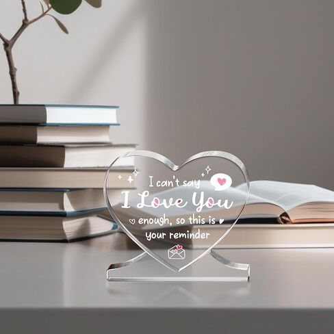 مطبوعات لاحقة أحبك هدايا لها، لوحة أكريليك على شكل قلب، ذكرى سنوية، هدايا عيد الحب للصديقة، الزوجة، الصديق، الزوج، تذكار توقيع أنا أحبك in Kuwait