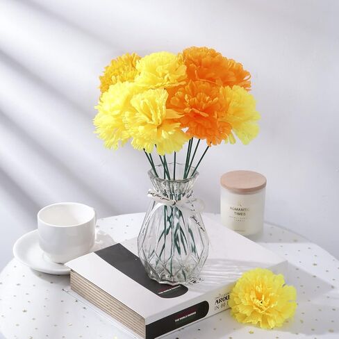 Marigold Flowers 50Pcs 2'' Silk Artificial Marigold Flowers Head Bulk for DIY Diwali Festival Indian Wedding Party Day of The Dead Dia de Los Muertos ofrenda Altar Decorations (Orange) in Saudi Arabia