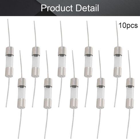 Fielect 10Pcs Glass Tube Fuses Axial with Lead Fast Blow Glass Fuse 3A 250V 5x20mm for Replacing or Repairing Many Home Electronics 10Pcs (F3A) in Saudi Arabia