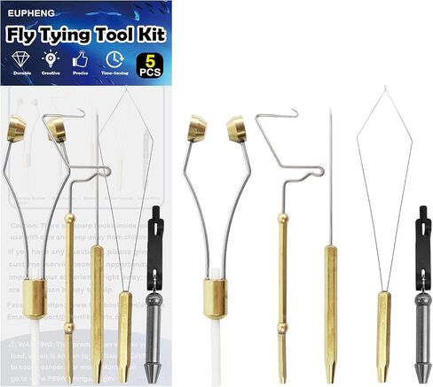 EUPHENG Fly Tying Tool Combo Fly Tying Accessories and Tools Kit, Fly Tying Bobbin Holder, Hair Stacker, Fly Tying Scissors or More in Kuwait