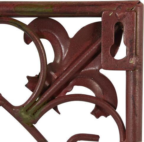 Deco 79 Metal Fleur De Lis Home Wall Decor Wire Scroll Wall Sculpture with Gold Accents, Set of 4 Wall Art 16"W, 16"H, Brown in Saudi Arabia