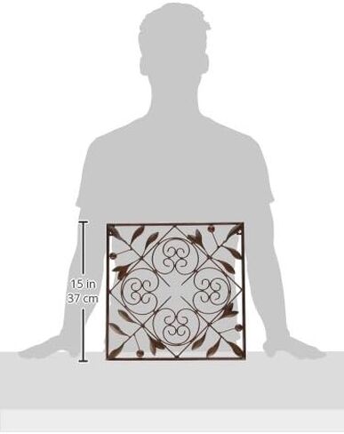 Deco 79 Metal Fleur De Lis Home Wall Decor Wire Scroll Wall Sculpture with Gold Accents, Set of 4 Wall Art 16"W, 16"H, Brown in Saudi Arabia
