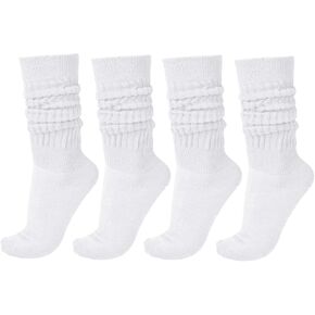 FLYDO 4 عبوات من الجوارب النسائية المترهلة، جوارب ناعمة للفخذين عالية التمهيد للنساء، جوارب لتدفئة الساقين مقاس 5-11