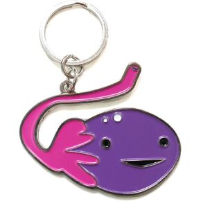I Heart Guts Ovary Keychain - Ova Achiever - 2" Engraved Enamel Metal Keychain