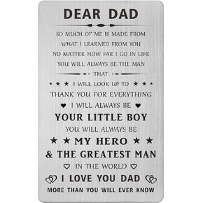 Dad Gifts from Son for Men - I Love You Dad - Dad Birthday Engraved Wallet Card Gifts