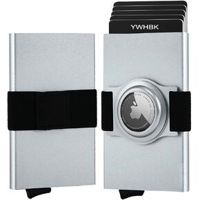 YWHBK Minimalist Card Holder Wallet for Men,Front Pocket Slim RFID Blocking Pop up Metal Wallet Credit Card Case with Cash Band Airtag Case,12+ Cards Storage in Kuwait