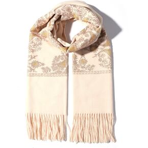 LUU MANLIC Women's Shawl Wrap Embroidered Tassel Scarf, Premium Quality, Oversize(73x27), Soft, Durability, Warm