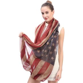 Tovip Vintage America Flag Scarf, Unisex Fashion Shawl Scarf, Infinity Shawl Scarf