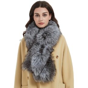 Bibury Real Fox Fur Scarf, Cold Weather Neck Warmer,Winter Accessories