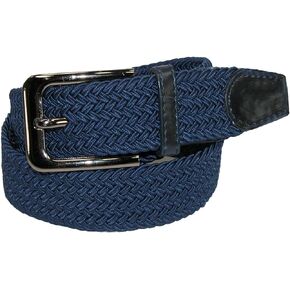 CTM® Men's Big & Tall Elastic Braided Stretch Belt with Silver Buckle