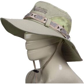 Outdoor Hunting Hat Wide Brim Summer Hat Adjustable Packable Breathable Polyester with Mesh.UPF 50 Protection for Men & Women