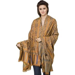 Exotic India Jamawar Shawl with Woven Flowers in Multicolored Thread in Kuwait