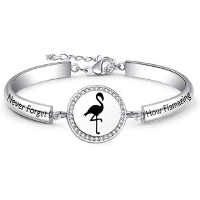 Flamingo Jewelry Never Forget How Flamazing You are Bracelet Flamingo Lover Jewelry Inspirational Gift for Family BFF Animal Lovers
