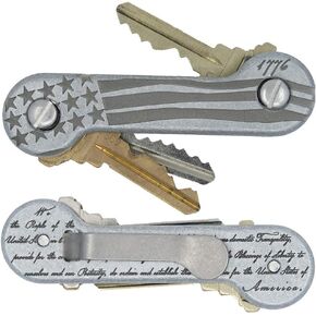Aluminum Freedom KeyBar Key Organizer EDC Tool | Everyday Carry Compact Key Holder Multi-Tool and Keychain Organizer with Pocket Clip (Holds up to 12 Keys)