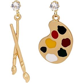 Artist Palette Earrings Brush Dangle Drawing Board Earrings Paintbrush Asymmetrical Earrings Palette Dangle Drop Earrings Art Vintage Paint Board Earrings Jewelry for Women Girls