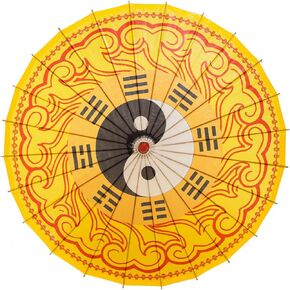 THY COLLECTIBLES Rainproof Handmade Chinese Oiled Paper Umbrella Parasol 33" Yin Yang Ba Gua