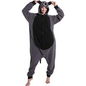 Unisex Onesie for Adult and Teenagers Gray Raccon Animal Cosplay Costumes One Piece Pajama