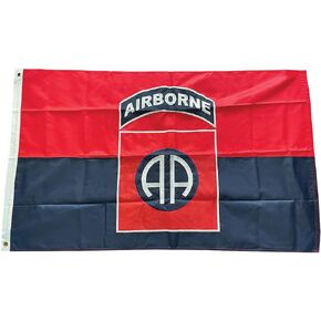 4 Less Co 3x5 AIRBORNE 82nd Flag Nylon Embroidered Double Sided (Red Blue)