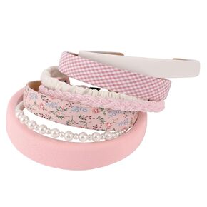 Drnytunk Headbands for Women,Pearl Headband Floral Headbands Padded Headbands for Women Vintage Wide Headband for Women Bandana Hair Accessories for Women,Pink